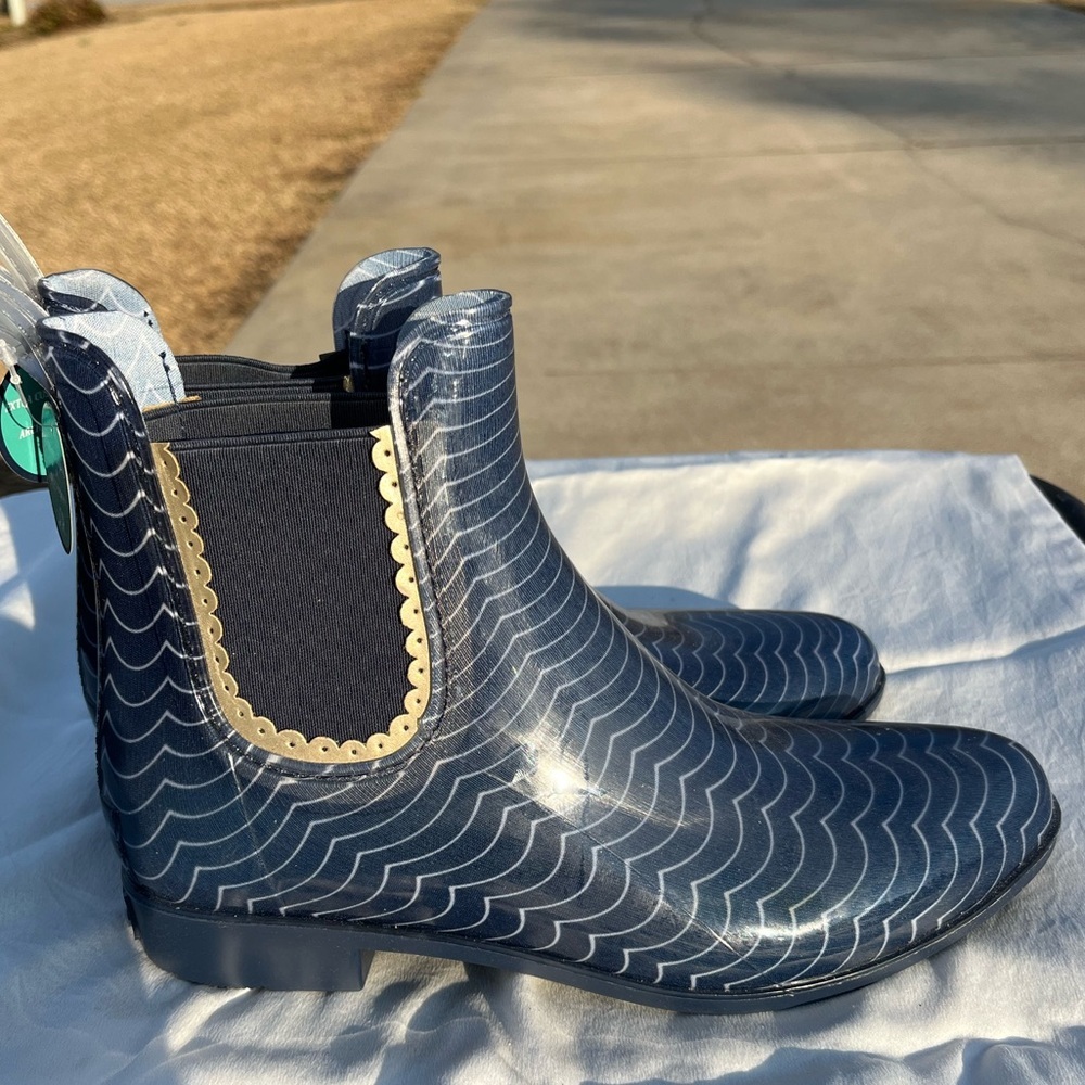 New 🆕 Jack Rogers Sallie Print Rain Boots Stylish Waterproof SZ 10 Womens Shoes - Picture 2 of 7
